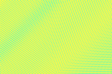 Yellow green color halftone vector background. Radial halftone texture. Diagonal dotwork gradient.