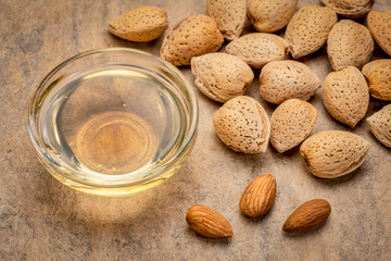 almond nuts and oil