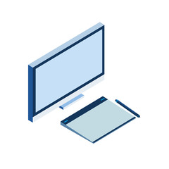 desktop computer isolated icon