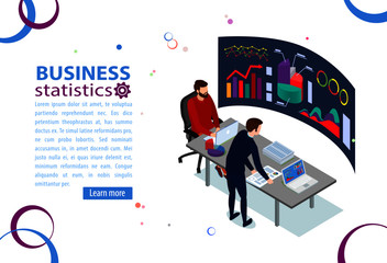 Online shopping concept.  Beautiful, young woman shopping online using a smartphone. Flat isometric infographics or banner. Illustration with text place isolated on white.