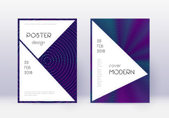 Fototapeta premium Stylish cover design template set. Neon abstract l