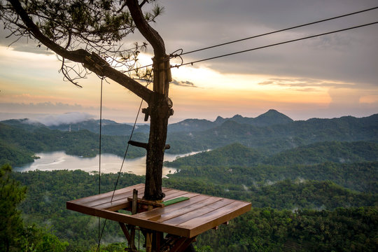 High Angle View Of Kalibiru National Park In Java, Indonesia