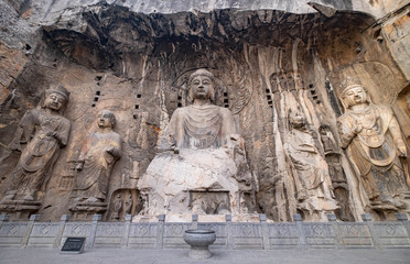 Chinese Buddhist monument Longmen Grottoes.