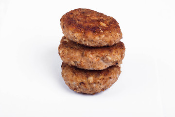 delicious cutlet on white background