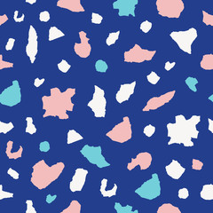 Torn paper contemporary seamless pattern with tropic leaves