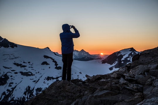 Sunset over Mount Challenger in the Northern Picket Range.