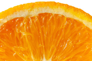 bright slice of juicy orange, macro