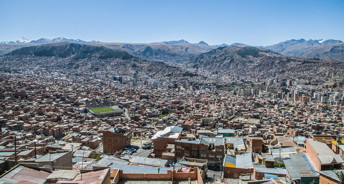 An overview of  La Paz Bolivia.