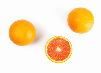 blood orange isolated on white background