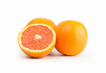 blood orange isolated on white background