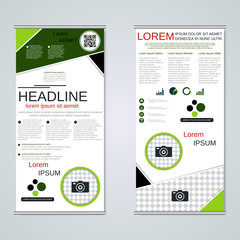 Modern roll-up business banners vector template