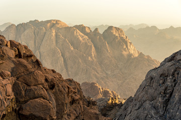 Middle East or Africa, picturesque bare mountain range and a large sandy valley desert landscapes landscape photography