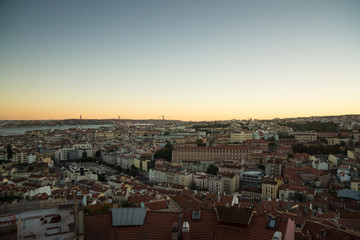 Obraz premium sunset with blue orange sky