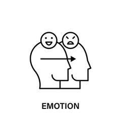 thinking, heads, arrow, smiles, emotion icon. Element of human positive thinking icon. Thin line icon for website design and development, app development. Premium icon