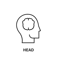 thinking, head, brain, creative idea icon. Element of human positive thinking icon. Thin line icon for website design and development, app development. Premium icon
