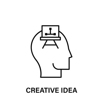 thinking, head, creative idea, business icon. Element of human positive thinking icon. Thin line icon for website design and development, app development. Premium icon