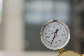 Pressure Gauge tool equipment, pressure gauge on a gas regulator in a laboratory analytical...