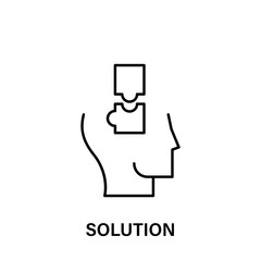 thinking, head, puzzle, solution icon. Element of human positive thinking icon. Thin line icon for website design and development, app development. Premium icon