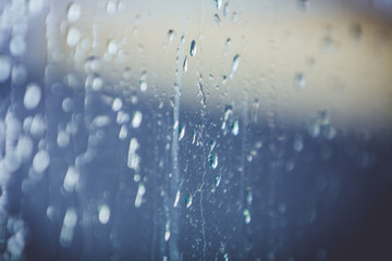 Glass Pane in Rain
