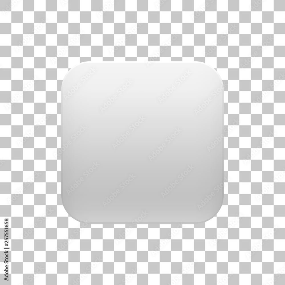 Poster white realistic blank app icon button template