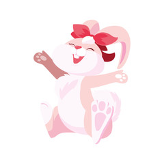 cute rabbit easter female with bow character
