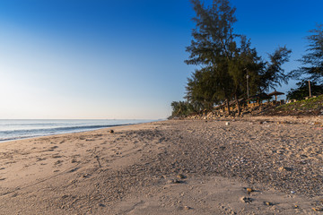 Morning at the beach in southern Thailand.