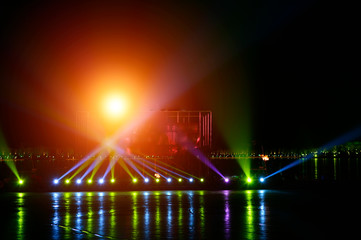 Fototapeta na wymiar Urban building lights at night
