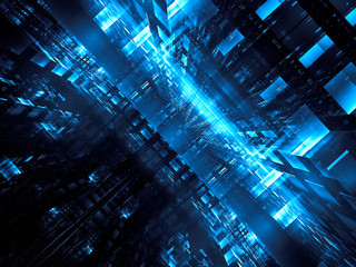 Abstract futuristic portal or data center - digitally generated image