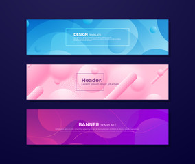 Fototapeta premium Dynamic abstract fluid backgrounds with different concepts and colors for your design elements such as web banners, posters, promotion, web pages, headers, covers, advertising and other