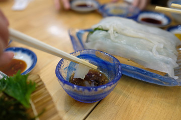 Sashimi Don in traditional japanese restaurant