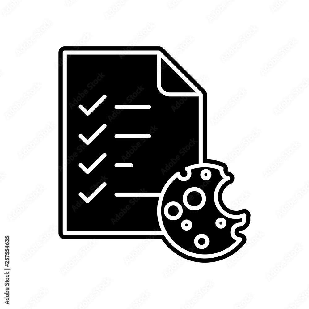 Poster cookie, data icon. element of general data project for mobile concept and web apps icon. glyph, flat