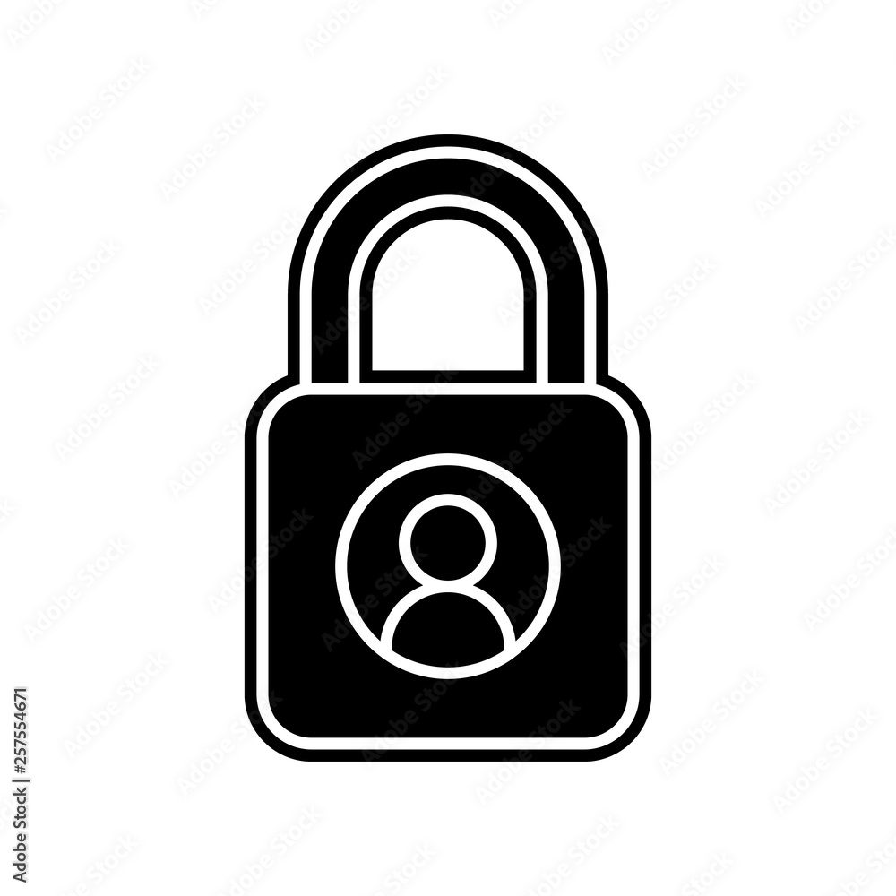 Poster data, lock icon. element of general data project for mobile concept and web apps icon. glyph, flat i