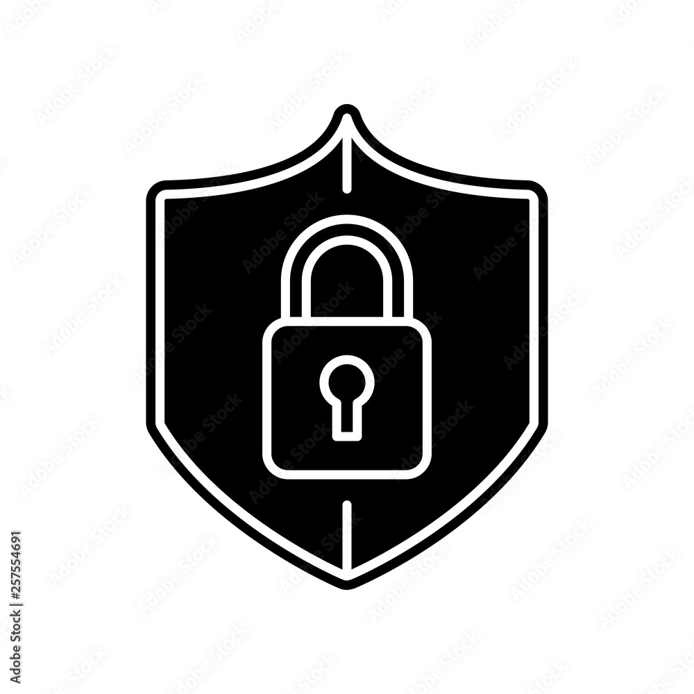 Aufkleber gdpr, lock icon. element of general data project for mobile concept and web apps icon. glyph, flat i