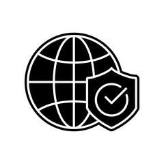 Global, security icon. Element of General data project for mobile concept and web apps icon. Glyph, flat icon for website design and development, app development