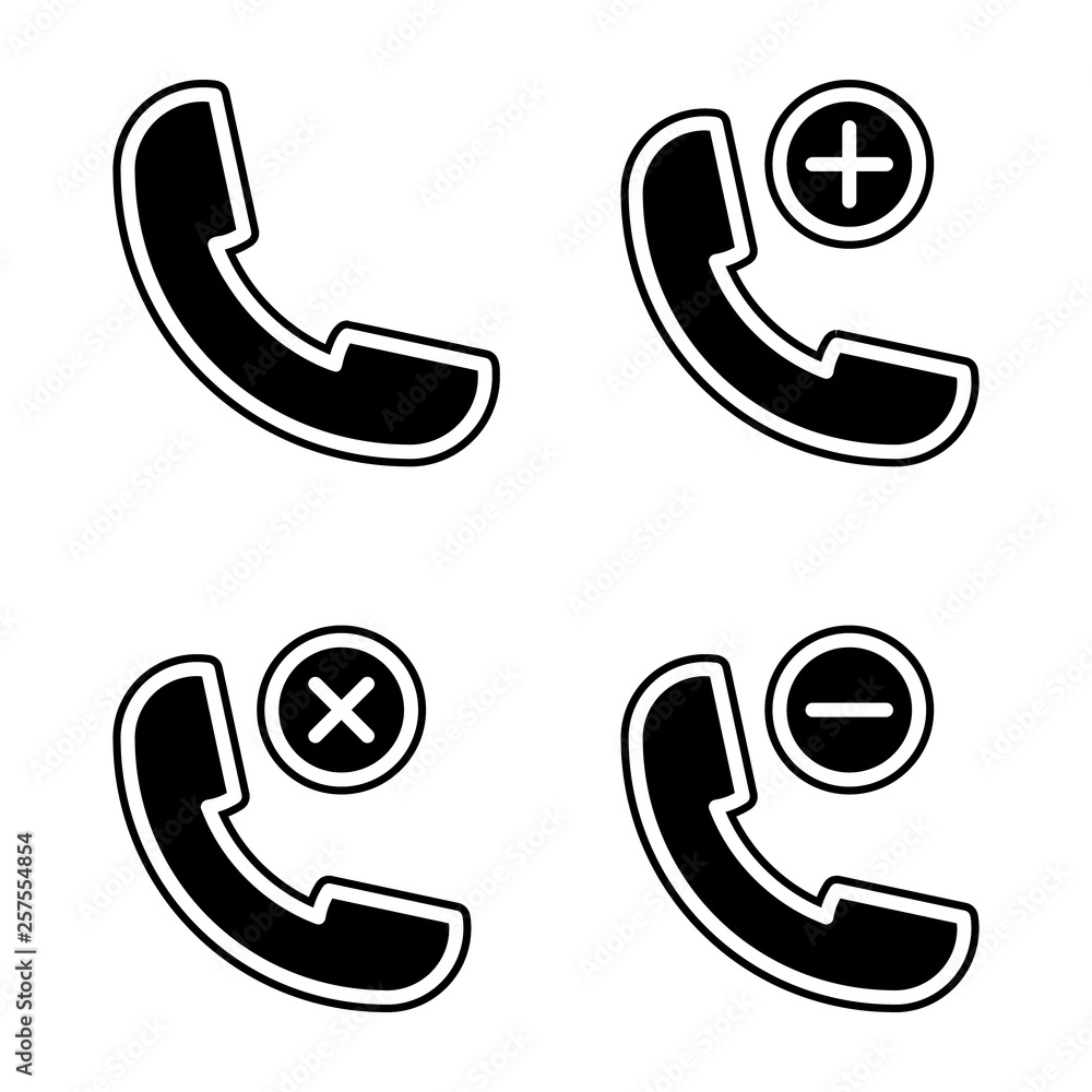 Aufkleber set of handset icon. element of phone for mobile concept and web apps icon. glyph, flat icon for web