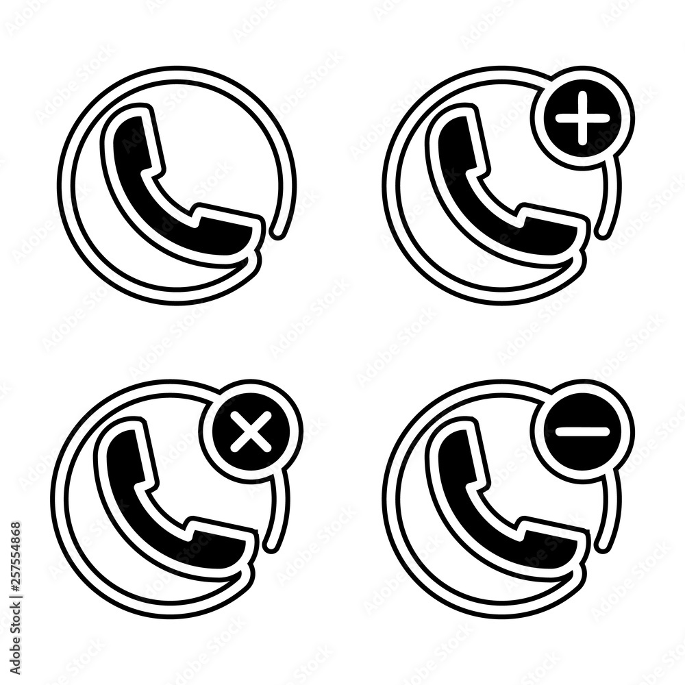 Aufkleber set of handset icon. element of phone for mobile concept and web apps icon. glyph, flat icon for web