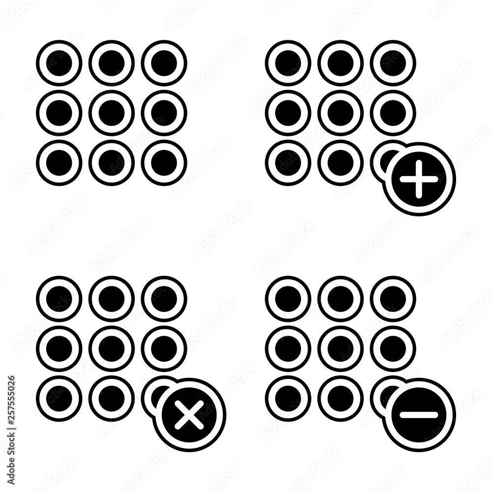 Poster set of touch lock icon. element of phone for mobile concept and web apps icon. glyph, flat icon for 
