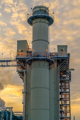 Power Plant in Utah Valley viewed at sunset