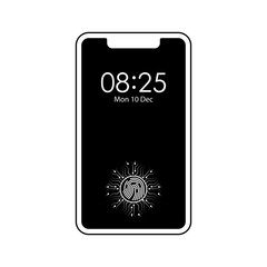 Naklejka na ściany i meble smartphone, fingerprint, new technology, circuit icon. Element of fingerprint for mobile concept and web apps icon. Glyph, flat icon for website design and development, app