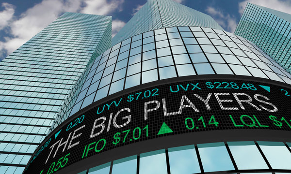The Big Players Major Business Companies Trading Firms Ticker 3d Illustration