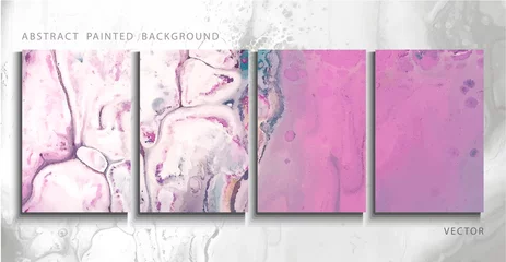 Fototapeten Trend vector. Set of abstract painted background, flyer, business card, brochure, poster, for printing. Liquid marble.  © KseniaZu