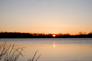 Sunrise over lake
