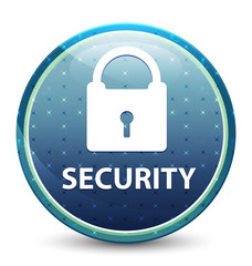 Security (padlock icon) shiny sky blue round button