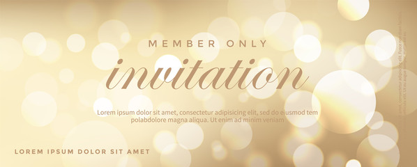 럭셔리 골드 초대장, 빛나는 보케 카드 백그라운드, 럭셔리 초대장