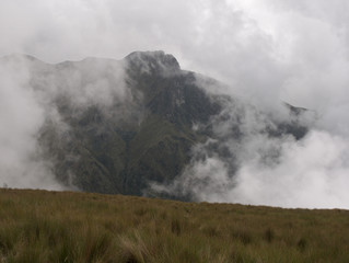 The view at the Pichincha volcano, located just to the side of Quito, which wraps around its eastern slopes, Pichincha, Ecuador.