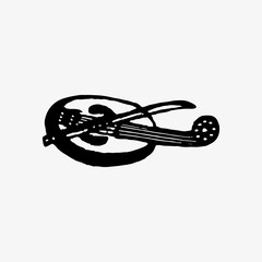 Oval three strings fiddle