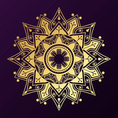 Golden mandala badge