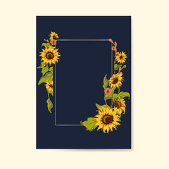Blank sunflower card template