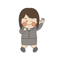 女性キャラクタージャンプ