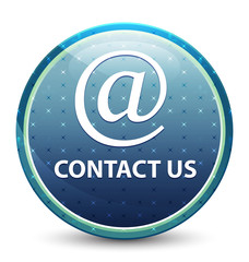 Contact us (email address icon) shiny sky blue round button